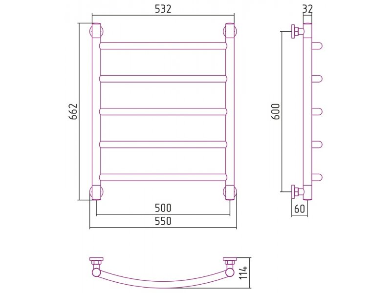 Купить Полотенцесушитель водяной Сунержа Галант+ 60 x 50 см, 00-0200-6050, хром