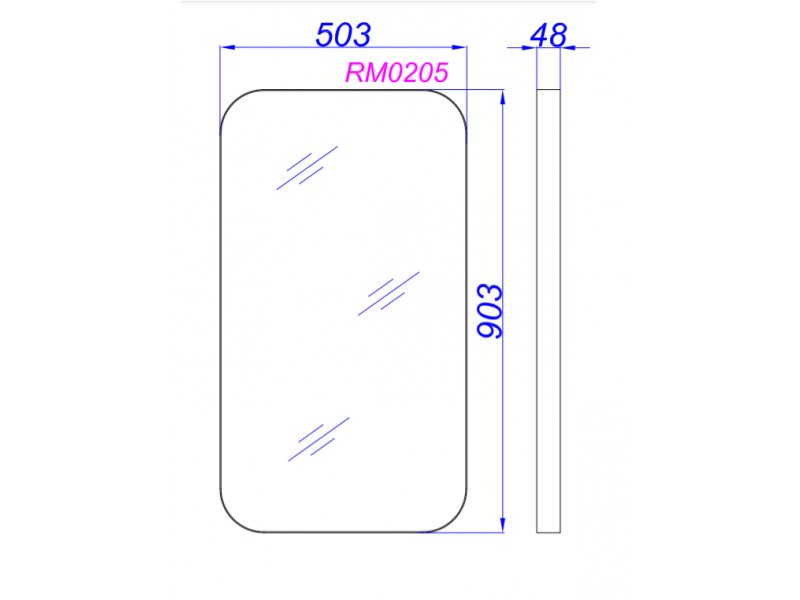 Купить Зеркало Aqwella RM 50 x 90 см, белый, RM0205W