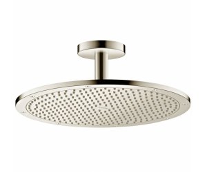 Верхний душ Axor ShowerSolutions 26035820, 35,5x35,5 см, 1 режим струи, с держателем, шлифованный никель