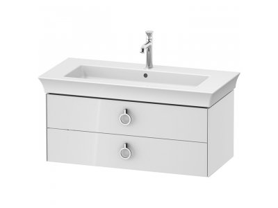 Тумба под раковину Duravit White Tulip 105 см подвесная, 2 ящика, белый глянцевый, WT435208585 + UV986307777