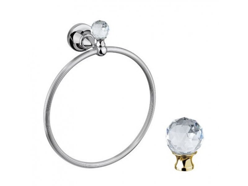 Купить Полотенцедержатель кольцо Cezares Olimp RN-02-Sw цвет бронза, ручки Swarovski
