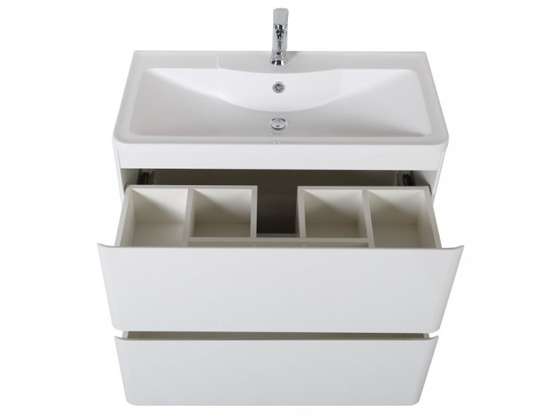 Купить Тумба под раковину BelBagno Albano-800 ALBANO-800-2C-PIA-BL, 80 см, цвет Bianco Lucido