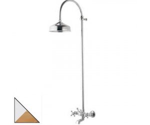 Душевая система Bandini Antica 663920KO06, ручки крестик Antica, хром/золото
