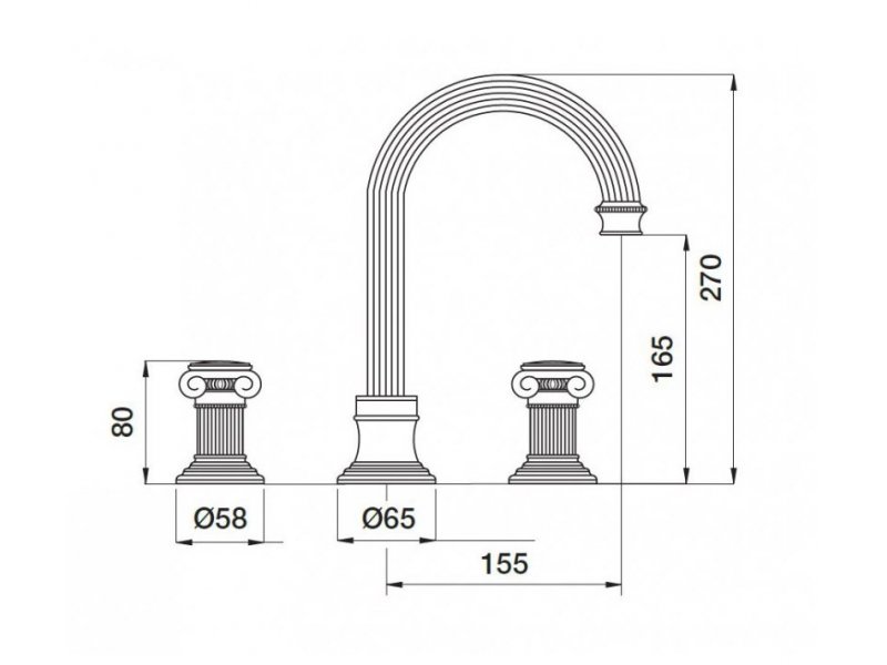 Купить Смеситель Cezares Olimp BLS2-A-02-Sw цвет бронза, ручки квадратные Swarovski