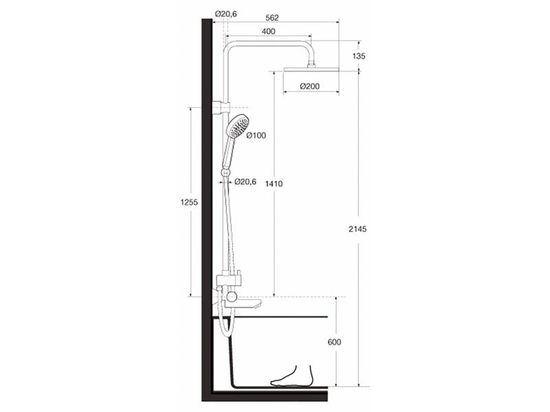 Купить Душевая система Roca Victoria, с термостатом, верхний душ 20 см, хром, 5A2718C00