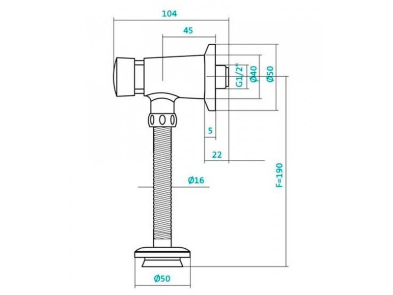 Купить Кран для писсуара Santek 1.WH30.2.089 нажимной