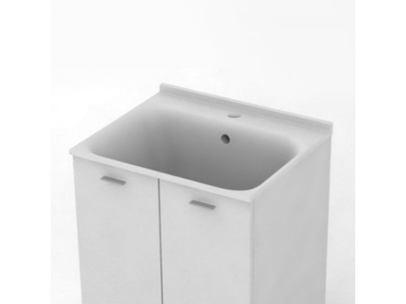 Купить Хозяйственная раковина Kerasan Aquadom 029201*1, 60 x 50 см, 1 отверстие, без тумбы и сифона 7535, белый