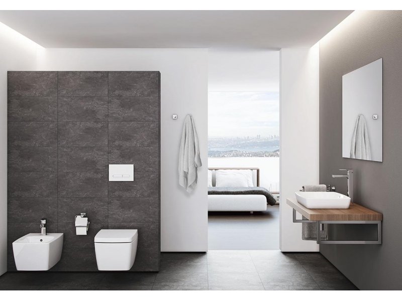 Купить Подвесной безободковый унитаз Vitra Metropole, с функциями VitrAflush и VitrAfresh, с емкостью для чистящей жидкости, 7672B003-1686