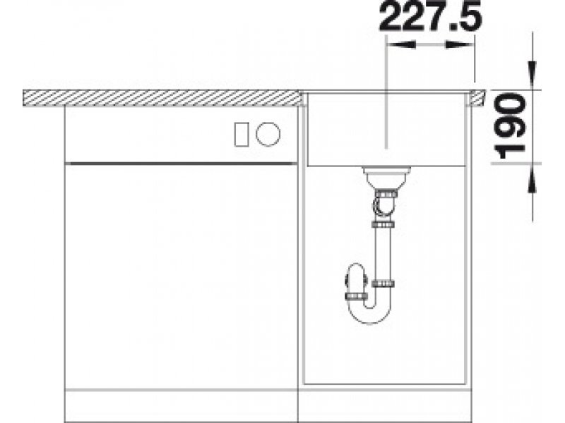 Купить Мойка Blanco Dalago 45 F, 518847, темная скала, с клапаном-автоматом, 46,5 x 51 см