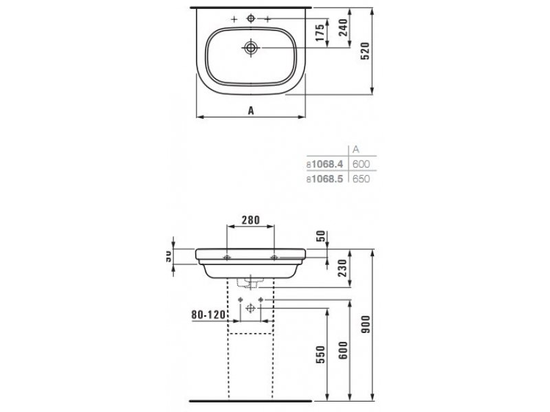 Купить Раковина Laufen LB3 8106840001041 600*520 мм