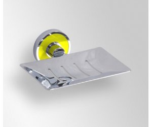 Мыльница прямоугольная Bemeta Trend-i 104108082h 12.5 x 11.5 x 5 см, хром, желтый