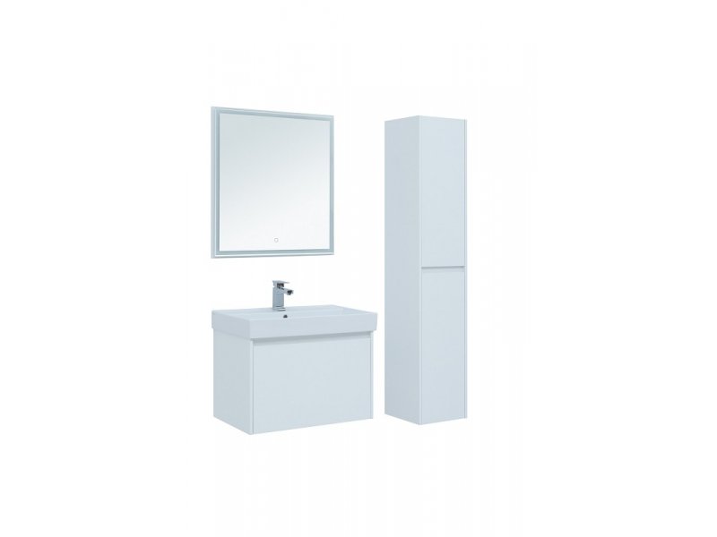Купить Тумба под раковину Aquanet Nova Lite 75, 1 + 1 ящик в ящике, белый глянец (242275)