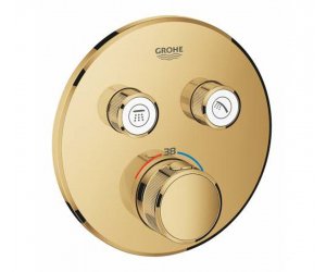 Смеситель термостатический скрытого монтажа Grohe Grohtherm SmartControl 29119GL0 для ванны и душа, внешняя часть, холодный рассвет глянец