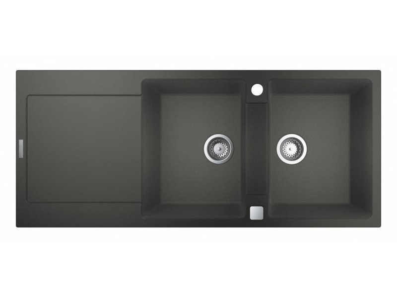 Купить Мойка кухонная из искусственного гранита Grohe K500, 31647AT0, 116 x 50 см, с корзинчатым фильтром и донным клапаном, серый гранит