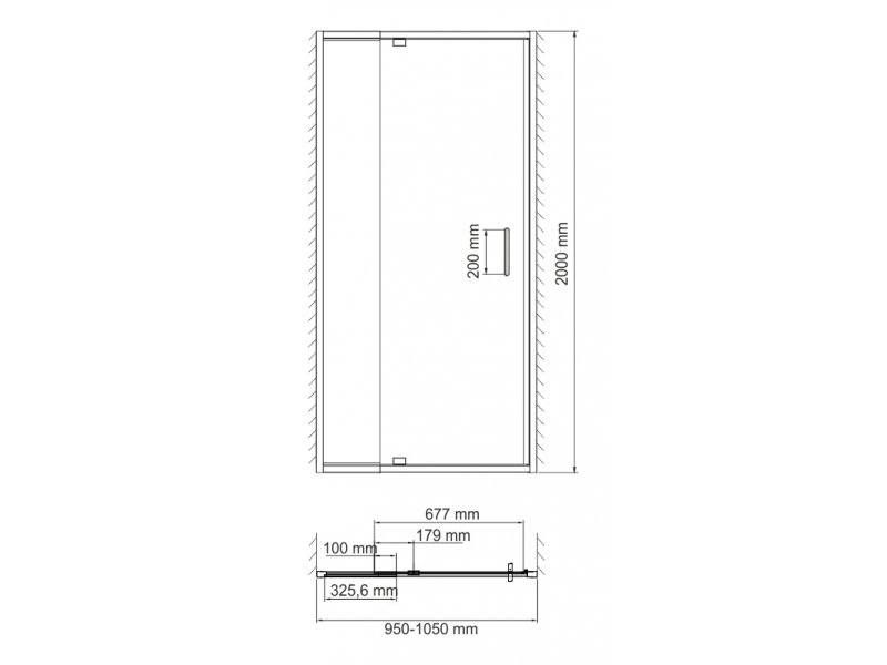 Купить Душевая дверь WasserKRAFT 48P12, универсальная, 100 x 200 см