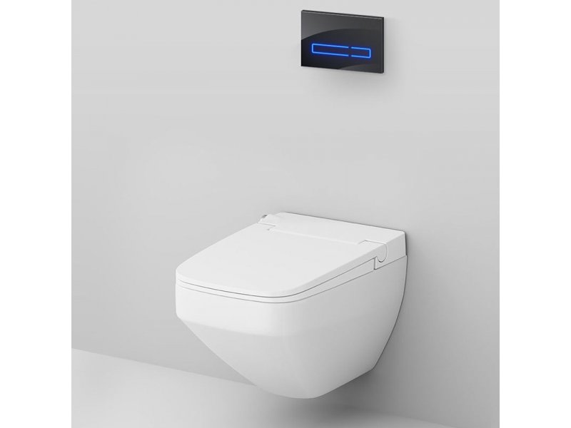 Купить Инсталляция Am.Pm Inspire 2.0, IS450A38.CCC50A с безободковым унитазом Inspire V2.0 FlashClean с электронным биде, клавиша Touch Pro стекло, черное