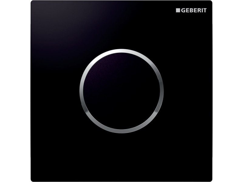 Купить ИК привод смыва Geberit Sigma Type 10 HyTroniс для писсуара, панель и клавиша - черные, кольцо - глянцевый хром, питание 230W, 116.025.KM.1