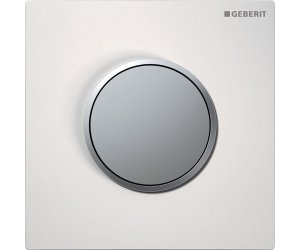 Ручной пневмопривод Geberit Type 10 для писсуара, клавиша и кольцо - хром матовый, панель - белая, 116.015.KL.1