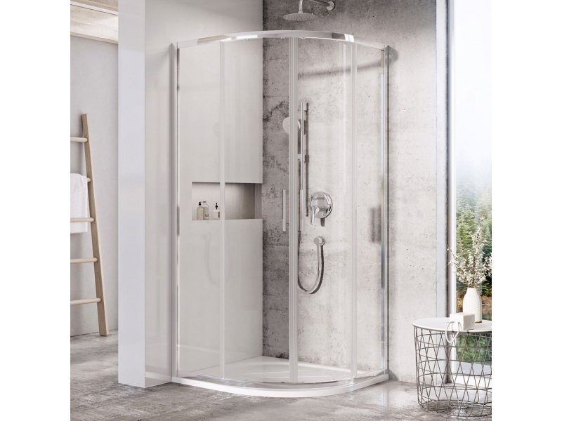 Купить Душевой уголок Ravak Blix Slim BLSCP4-90, 90 х 90 см, профиль блестящий, витраж транспарент, X3BM70C00Z1