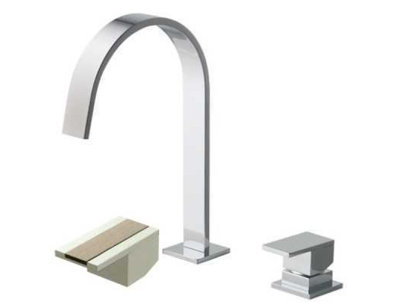 Купить Смеситель Bandini Ice Cube 2 750920SN03LR для раковины, матовый никель/ручка белый дуб