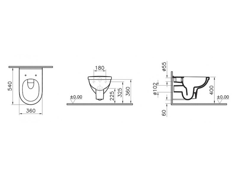 Купить Подвесной унитаз Vitra Form 300 7755B003-6039 VitrA Flush, с крышкой-сиденьем Soft Close