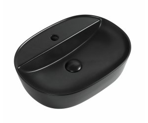 Раковина Aquanet Lake-2-MB 50 см, накладная, черный матовый, 273672