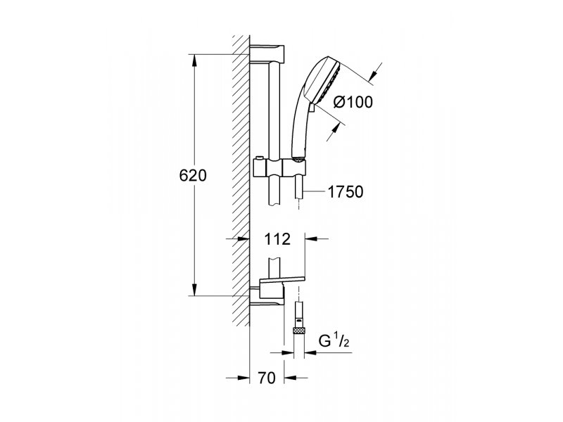 Купить Душевой гарнитур Grohe New Tempesta Cosmopolitan 100 II 27928002 (27928001) с полочкой