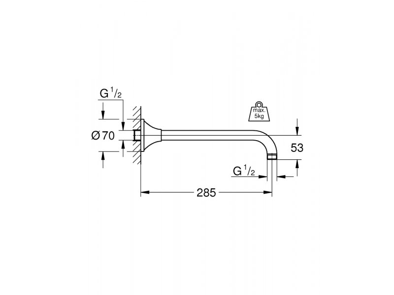 Купить Душевой кронштейн Grohe Rainshower Grandera 27986IG0, хром/золото