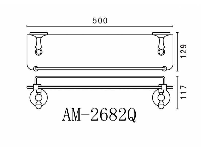 Купить Полка стеклянная Art&Max Antic AM-E-2682Q