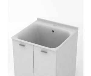 Хозяйственная раковина Kerasan Aquadom 029401*1, 60 x 60 см, 1 отверстие, без тумбы и сифона 7535, белый
