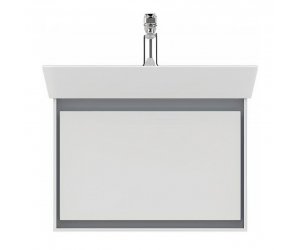 Тумба под раковину Ideal Standard Connect Air Cube 65 см, подвесная, белый глянцевый, светло-серый матовый, E0847KN