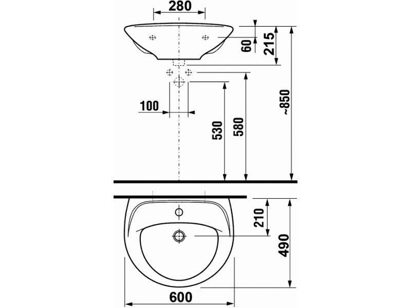 Купить Раковина Jika Lyra 8142720001041 60*49 см (1427.2.000.104.1)