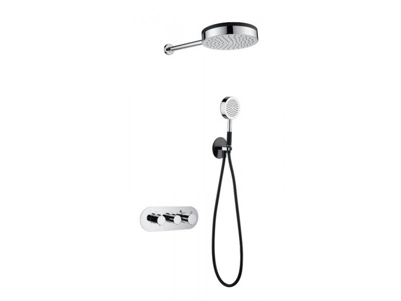 Купить Душевая система Cezares MOON-SET-TA250-01, термостатическая, цвет хром, черный