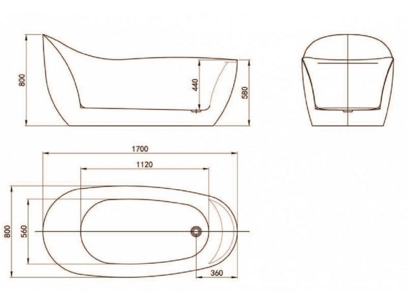 Купить Акриловая ванна BelBagno BB205-1700-800, 170 х 80 см, с каркасом и сливом-переливом, белая