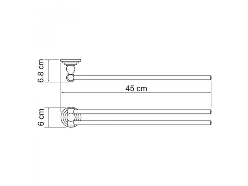 Купить Полотенцедержатель WasserKRAFT Ammer 7031, 45 см, хром