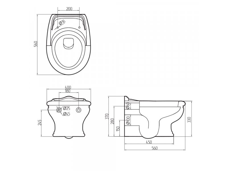 Купить Подвесной унитаз Migliore Milady ML.MLD-25.740.D2.PL