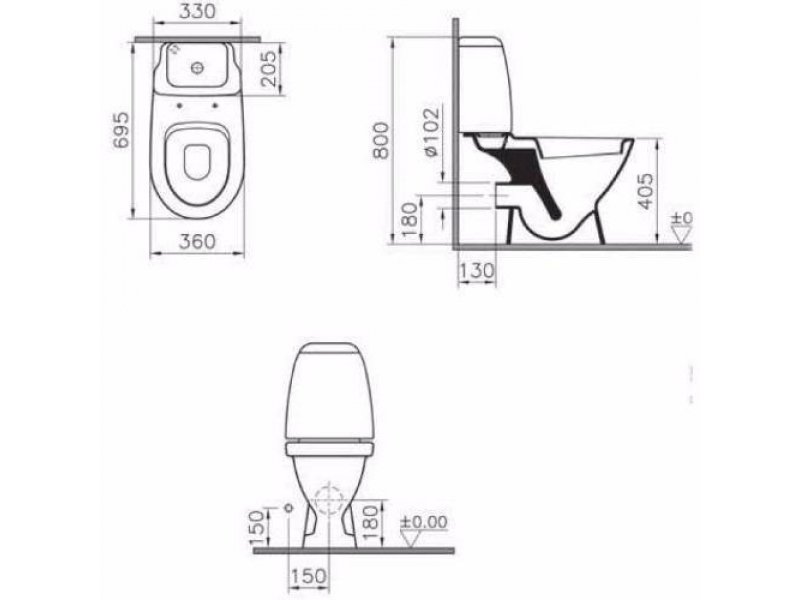 Купить Напольный унитаз Vitra Grand 9764B003-7200 крышка микролифт