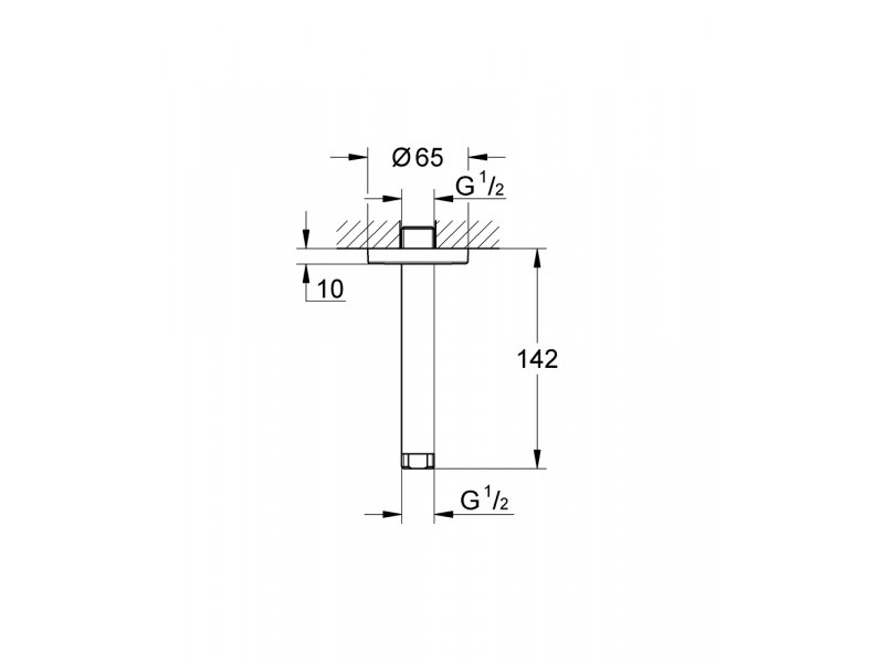 Купить Потолочный душевой кронштейн Grohe Rainshower 28724000, 14,2 см