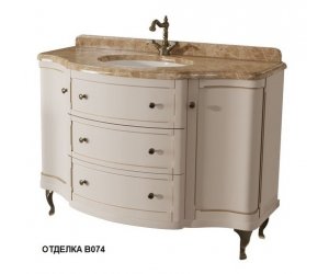 Тумба под раковину Caprigo Imperio 120 см с филёнками, 2 ящика, напольная, отделка B074, 11617-B074