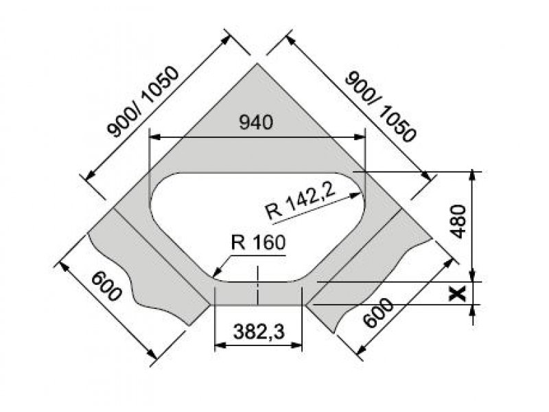 Купить Мойка угловая Franke CALYPSO COG 651 E, 114.0296.238, гранит, установка сверху, цвет ваниль, 96*50 см
