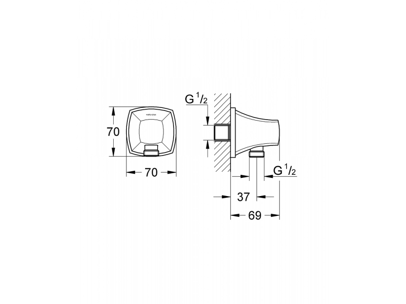 Купить Шланговое подсоединение Grohe Grandera 27970000, хром, 1/2-1/2