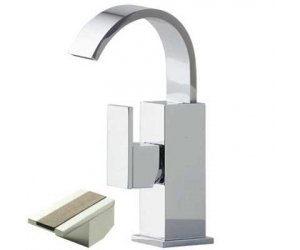 Смеситель Bandini Ice Cube 2 752220PN03LT для биде, никель/ручка тик