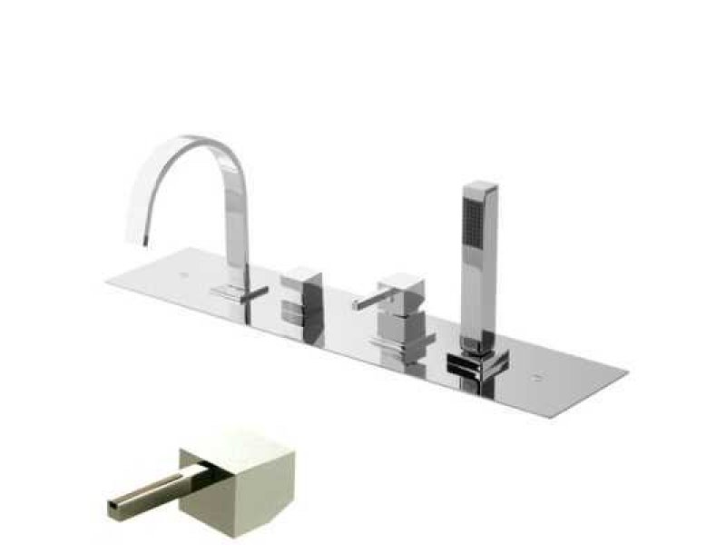 Купить Смеситель Bandini Ice Cube 2 766140SN05LR для ванны/душа, никель/ручка белый дуб