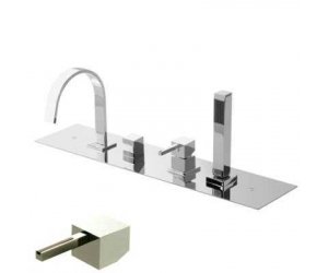 Смеситель Bandini Ice Cube 2 766140SN05LR для ванны/душа, никель/ручка белый дуб
