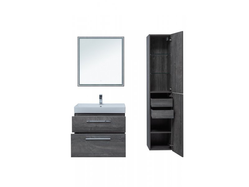 Купить Тумба под раковину Aquanet Nova Lite 75, 2 ящика, дуб рошелье (242260)