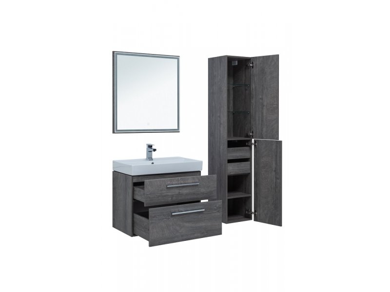 Купить Тумба под раковину Aquanet Nova Lite 75, 2 ящика, дуб рошелье (242260)