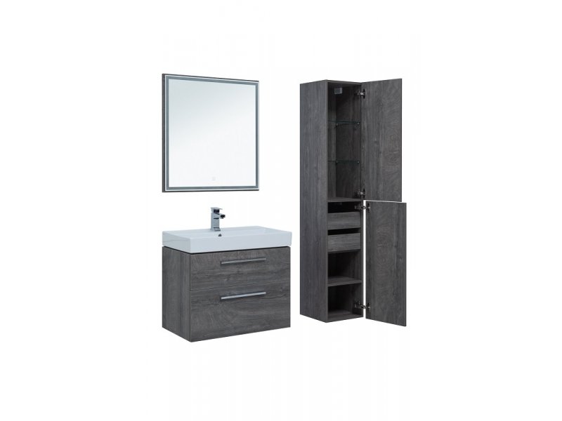 Купить Тумба под раковину Aquanet Nova Lite 75, 2 ящика, дуб рошелье (242260)