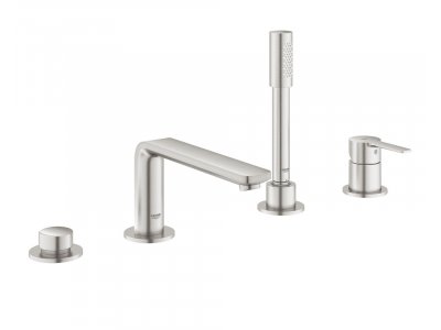 Смеситель Grohe Lineare New для ванны и душа, на борт ванны, суперсталь, 19577DC1