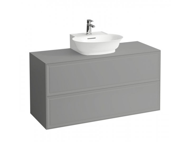 Купить Тумба под раковину Laufen New Classic 117.5 х 45.5 х 60 см, 4.0602.4.085.627.1, подвесная, серый, вырез посередине
