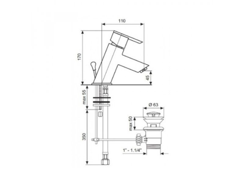 Купить Смеситель для раковины Emmevi Elly 41003CR, хром